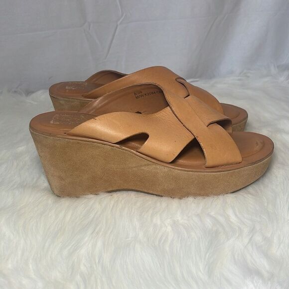 Kork-Ease Tan Woven Strap Platform Mule Slides Sz 39/ US 8 - Picture 5 of 7